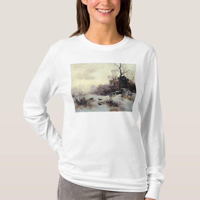 Krähen in einem Winter Landscape, 1907 T-Shirt (Vorderseite)