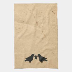 Krähen mit Stern-Geschirrtuch Geschirrtuch