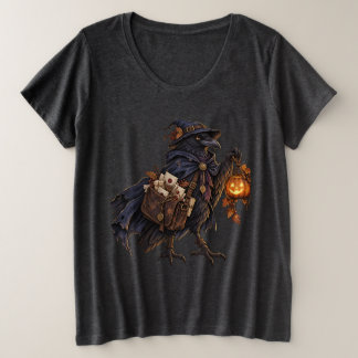 Krähen-Postbote Halloween Damen Übergrößen T-Shirt