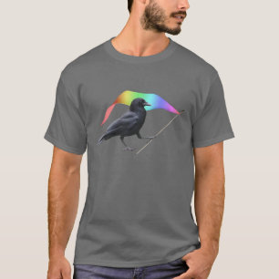Krähen-Regenbogen-Flaggen-T-Shirt T-Shirt