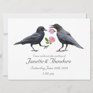 Krähen Rosen Hochzeitseinladung Einladung