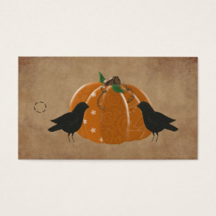 Krähen und Pumpkin Primitive Hang Tag