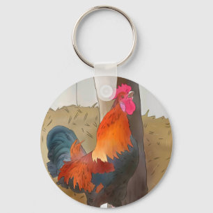 Krähender Hahn Schlüsselanhänger