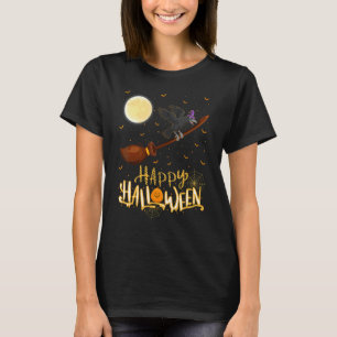Krähenfahrt Hexe Schrotflinte Krähe Vogel Hallowee T-Shirt
