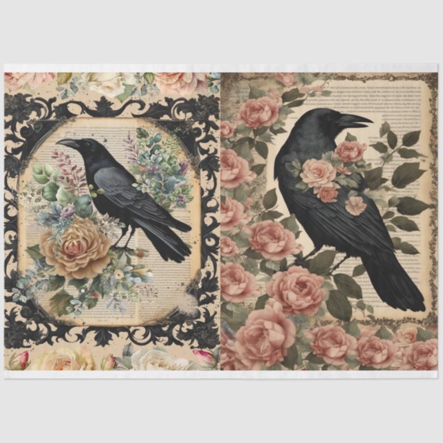 Krähengewebe Seidenpapier (Vorderseite)