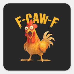 Krähenhumor F-Caw-F Gothic Lustig Retro Cool Quadratischer Aufkleber