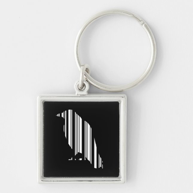 Krähenleiste Code Vogel Muster Design Schlüsselanhänger (Vorne)