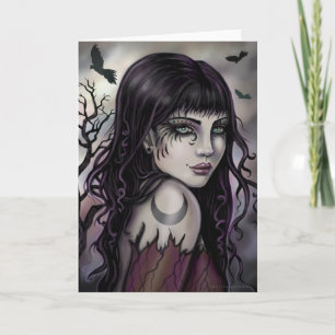 Krähenmädchen Fantasy-Kunstwerk von Molly Harrison Karte