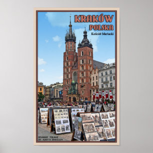 Krakau - Basilika St. Marys Poster