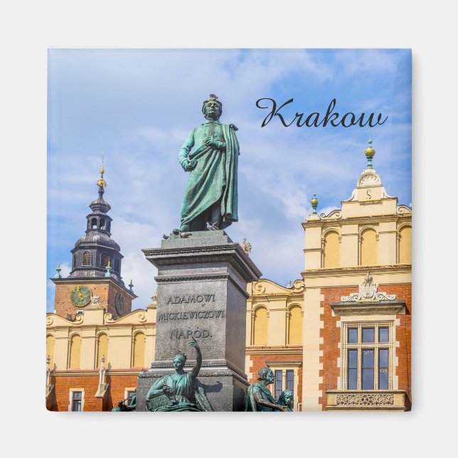 Krakau, Ein Mickiewicz-Denkmal, Polen, Magnet (Vorne)