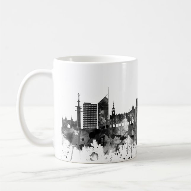Krakau Poland Skyline BW Kaffeetasse (Links)