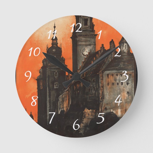 Krakau Polen - alte StadtGebäude Runde Wanduhr (Vorderseite)