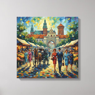 Krakau Polen Mittelalterliches Tor Gespannte Leinw Leinwanddruck
