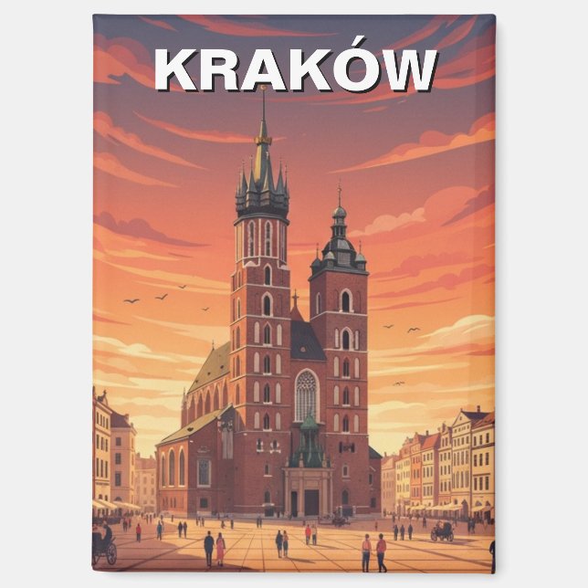 Krakau Polen Reisen Magnet (Vorderseite)