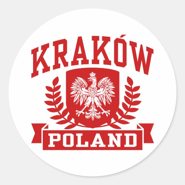 Krakau Polen Runder Aufkleber (Vorderseite)