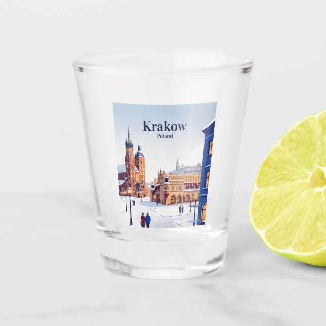 Krakau, Polen Schnapsglas (Vorderseite)