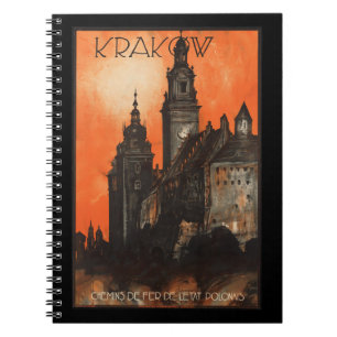 Krakau Polen - Vintage polnisches Reiseplakat Notizblock