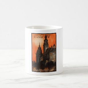 Krakau Polen - Vintage polnisches Reiseplakat Tasse