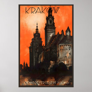 Krakau Polen Vintage-Reiseposter Poster