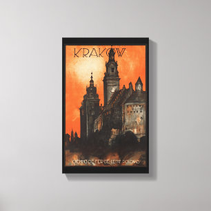 Krakau Polen - Vintages Polnisches Reiseplakat Leinwanddruck