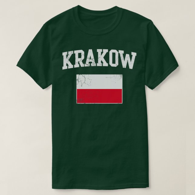 Krakau Polnische Flagge Polska Polski T-Shirt (Design vorne)