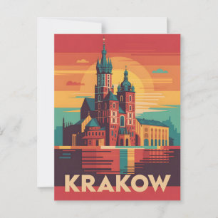 Krakau Vintage Postkarte