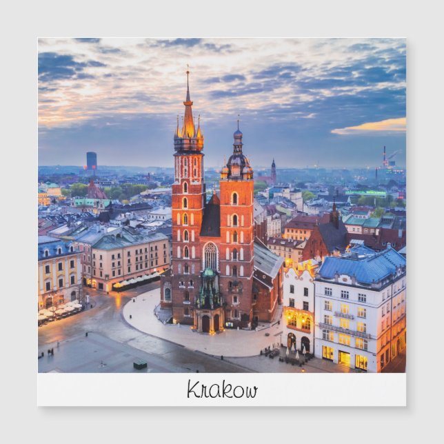 Krakauer Nacht in Polen Magnetkarte (Vorderseite)