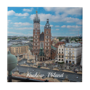 Krakauer Stadtzentrum von oben in Polen Fliese