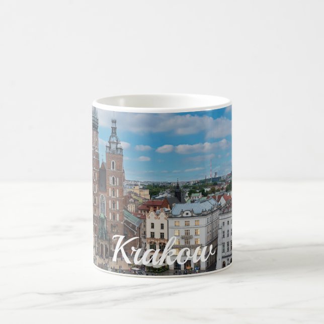 Krakauer Stadtzentrum von oben in Polen Kaffeetasse (Mittel)