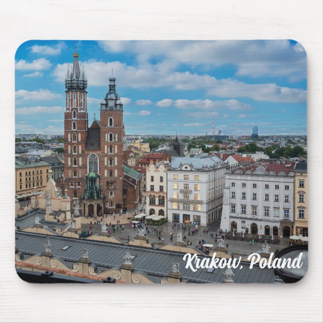 Krakauer Stadtzentrum von oben in Polen Mousepad (Vorne)
