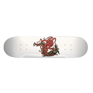 Krake, die einen Haifisch kämpft Skateboard
