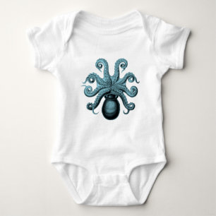 Krake in aquamarinem baby strampler