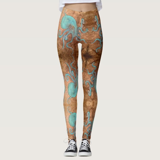 Krake! Strand-Gammler Leggings (Vorderseite)