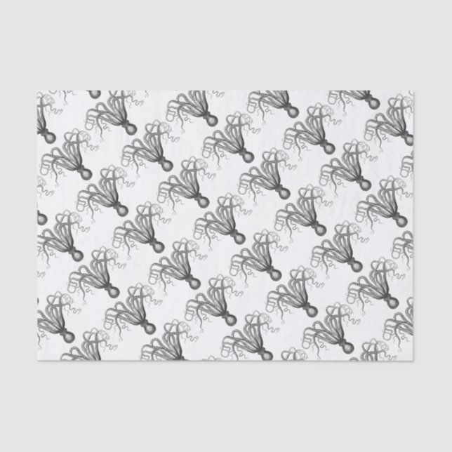 ☞ Krake / The Kraken Vintage Seidenpapier (Vorderseite)