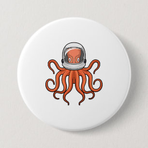 Kraken als Astronaut Button