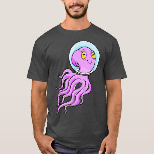 Kraken als Astronaut im Weltraum T-Shirt
