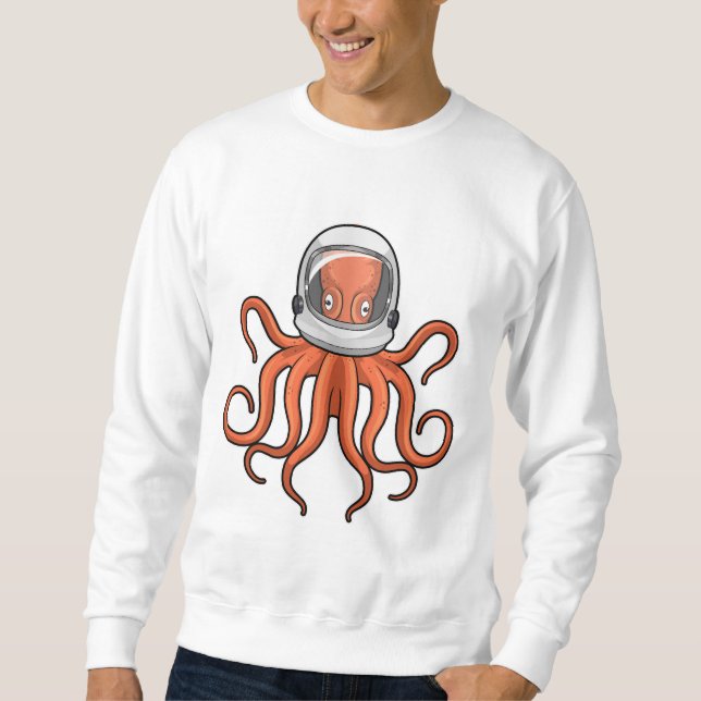 Kraken als Astronaut Sweatshirt (Vorderseite)