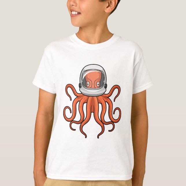 Kraken als Astronaut T-Shirt (Vorderseite)