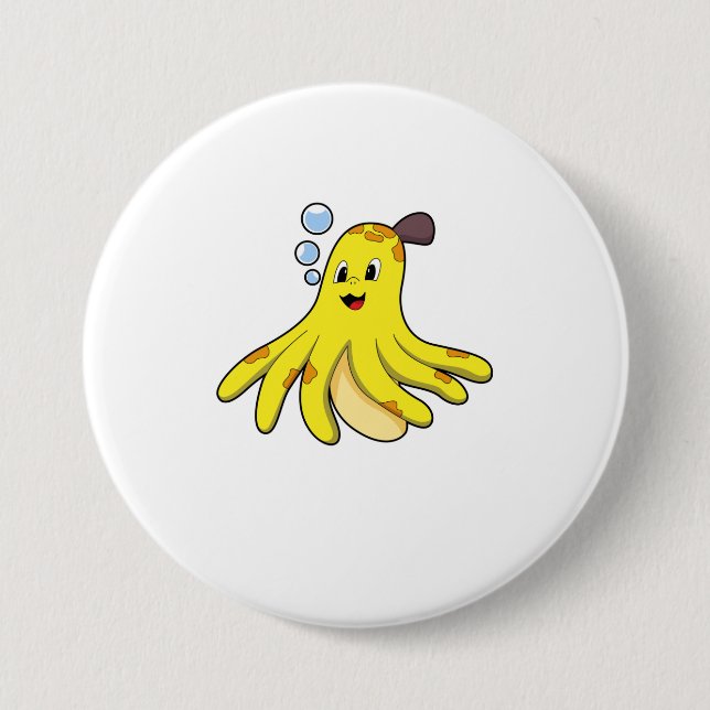 Kraken als Banane Button (Vorderseite)