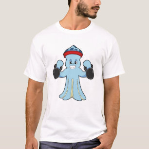Kraken als Bodybuilder mit Dumbells T-Shirt