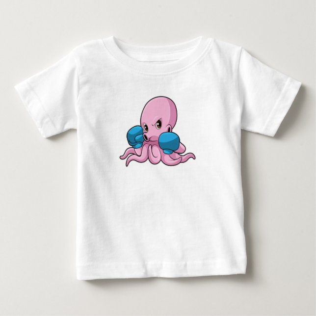 Kraken als Boxer mit Boxhandschuhen Baby T-shirt (Vorderseite)