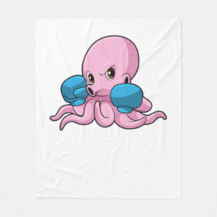 Kraken als Boxer mit Boxhandschuhen Fleecedecke