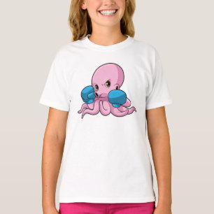 Kraken als Boxer mit Boxhandschuhen T-Shirt