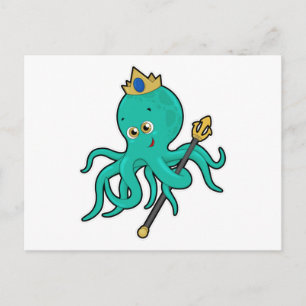 Kraken als König mit Dreizack Postkarte