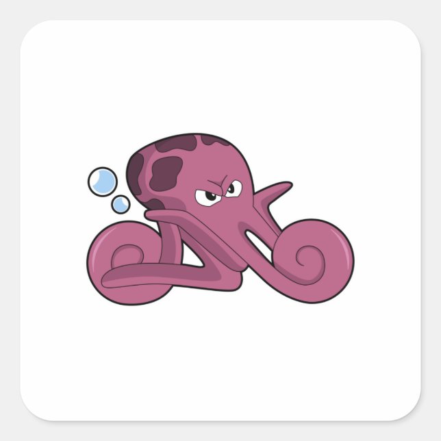 Kraken als Kraftrad Quadratischer Aufkleber (Vorderseite)