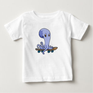 Kraken als Skater mit Skateboard Baby T-shirt