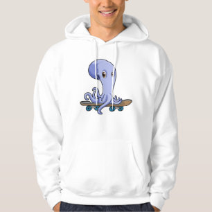 Kraken als Skater mit Skateboard Hoodie