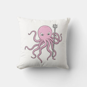Kraken als Zauberer mit Dreizack Kissen