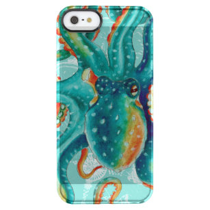 Kraken-aquamariner Vintager KarteWatercolor Durchsichtige iPhone SE/5/5s Hülle
