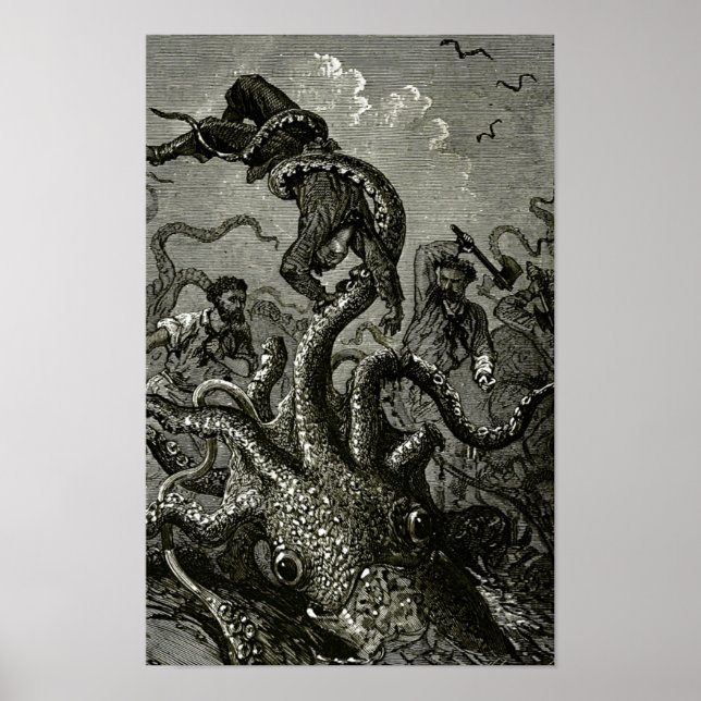Kraken aus 20.000 Meilen unter dem Meer Poster (Vorne)